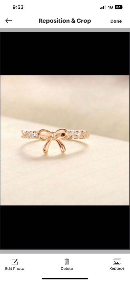 Ladies Fashion Rings Gold Heart Bow Ring Gold Bow Diamant