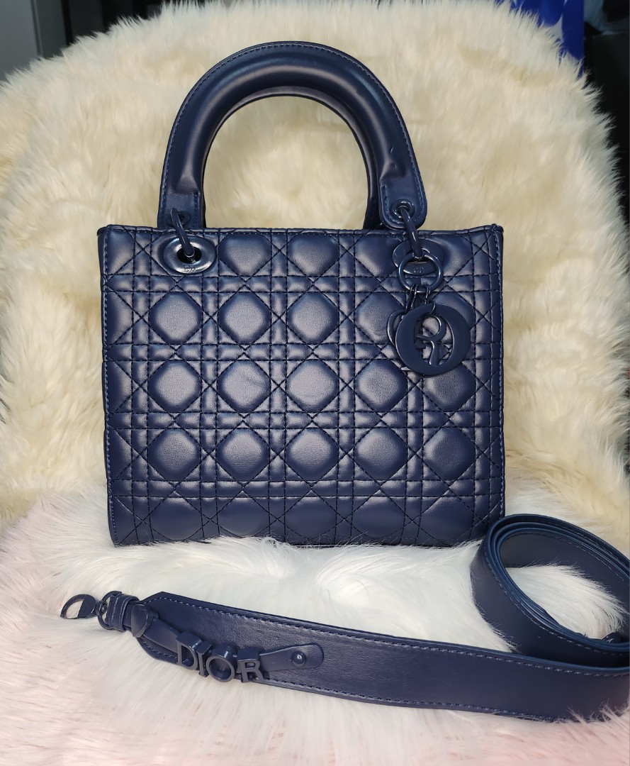Small Lady Dior My ABCDior Bag Royal Blue Cannage Lambskin  DIOR US
