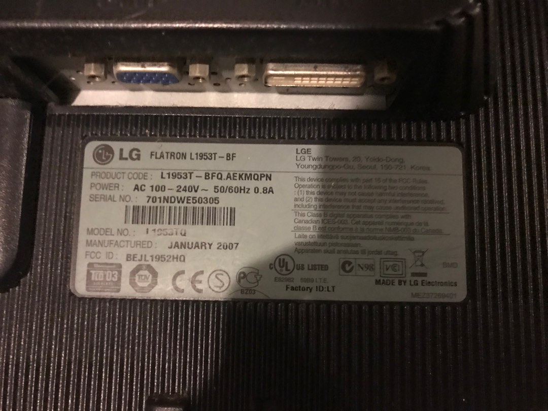 LG Monitor (not working), Computers & Tech, Desktops on Carousell