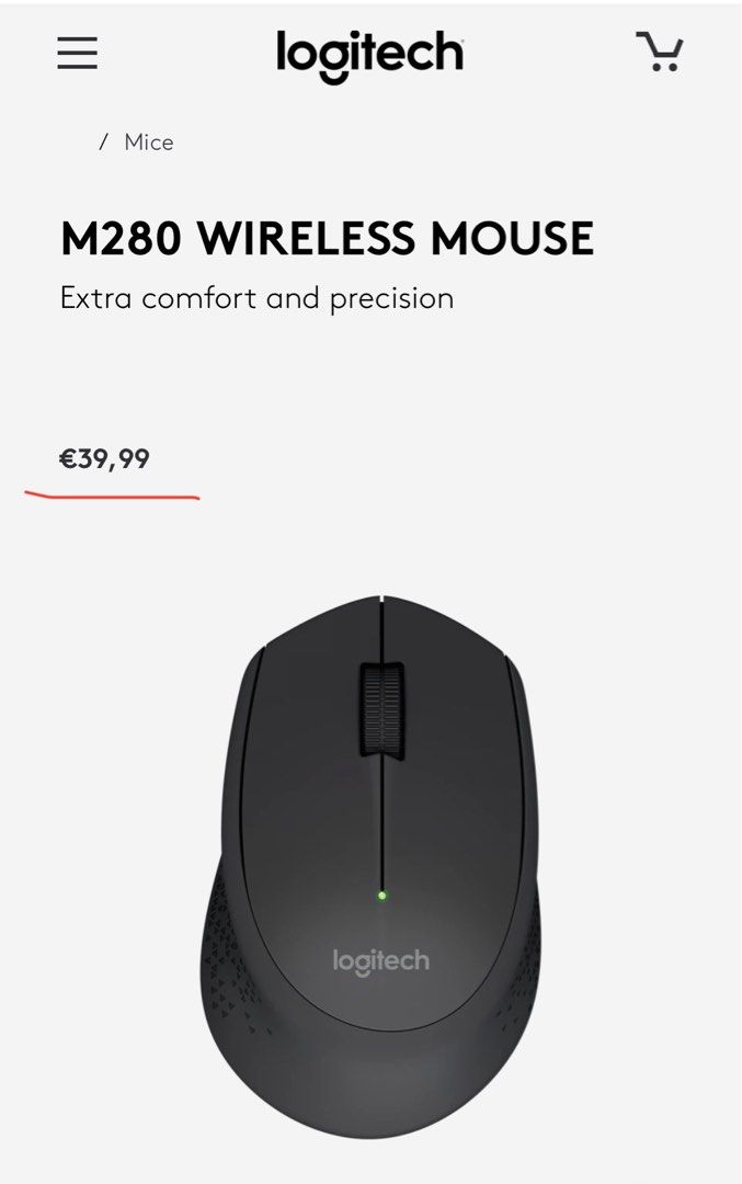 Logitech wireless optical mouse m280 red color computers tech parts