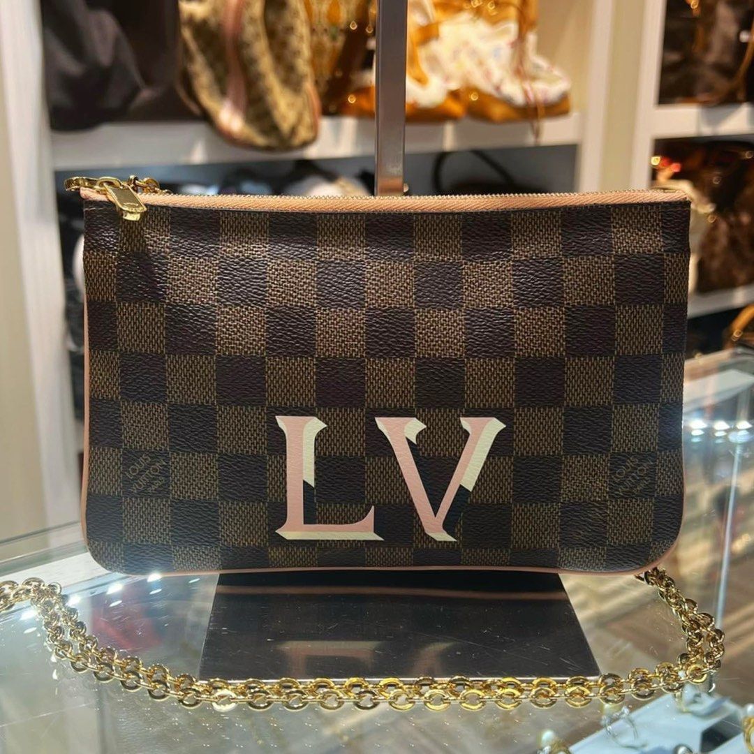 LV square pochette in damier, Luxury, Bags & Wallets on Carousell