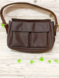 tas sling-bag Hermes Noumea Sling Bag Vintage Leather Black #O