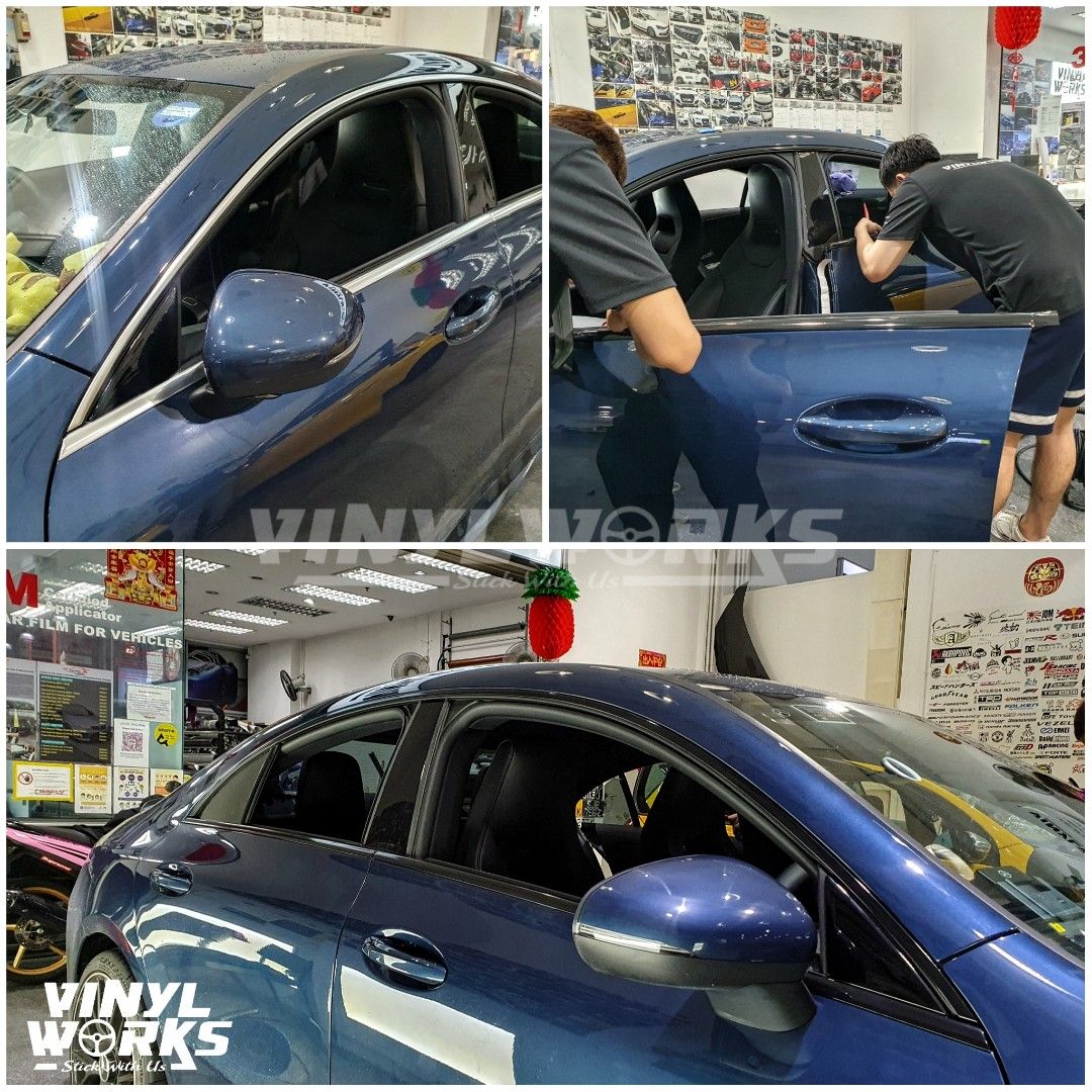 Mercedes Window Frame Trims Dechrome Wrap Gloss Black Vinyl Sticker