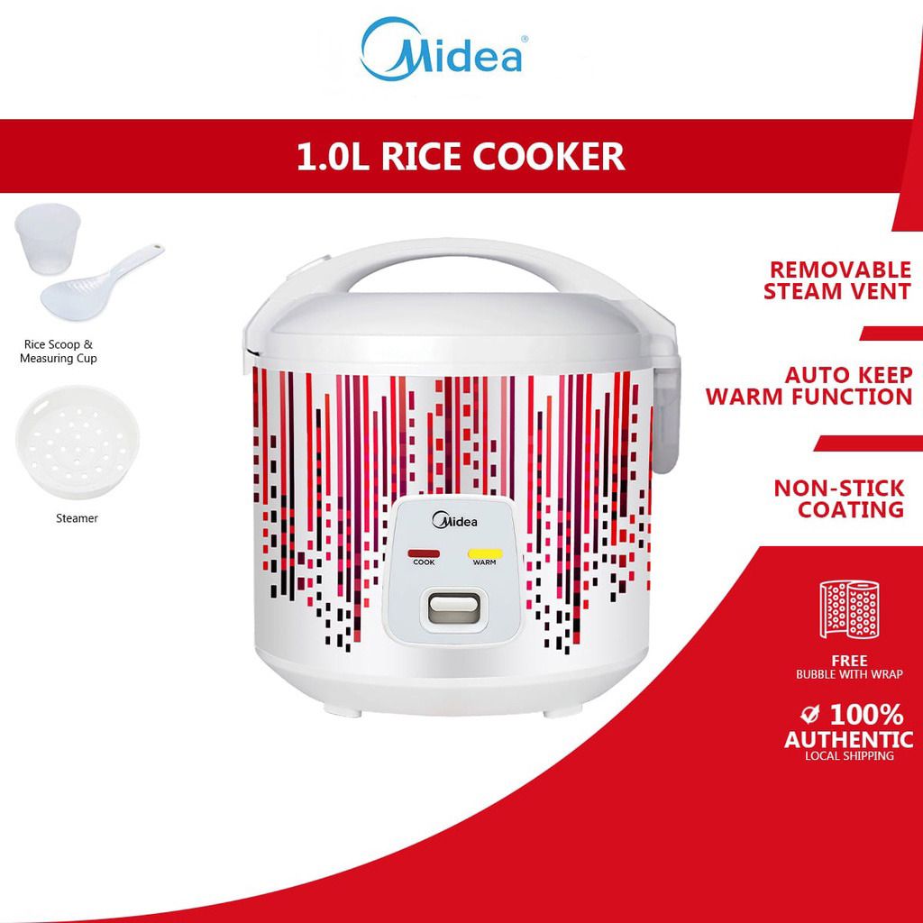 Electric Rice Cooker - Non-Stick Removable Bowl, Keep Warm Function 1.0L to  1.8L