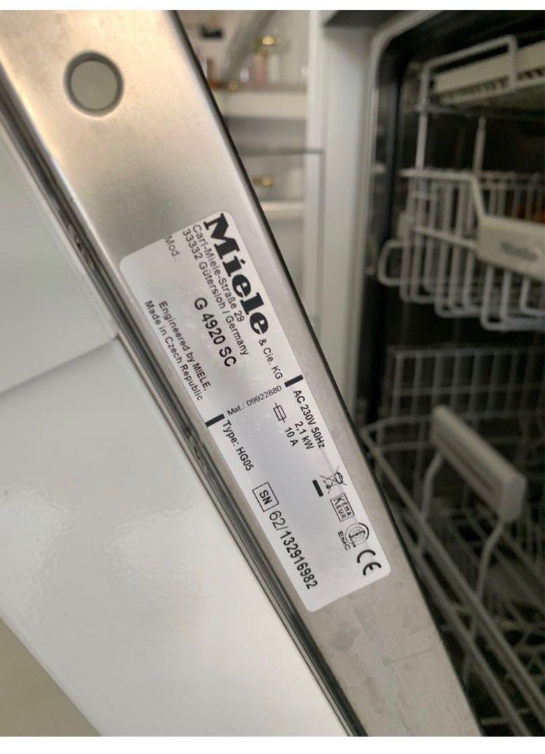 Miele Dishwasher G4920SC white, TV & Home Appliances, Kitchen