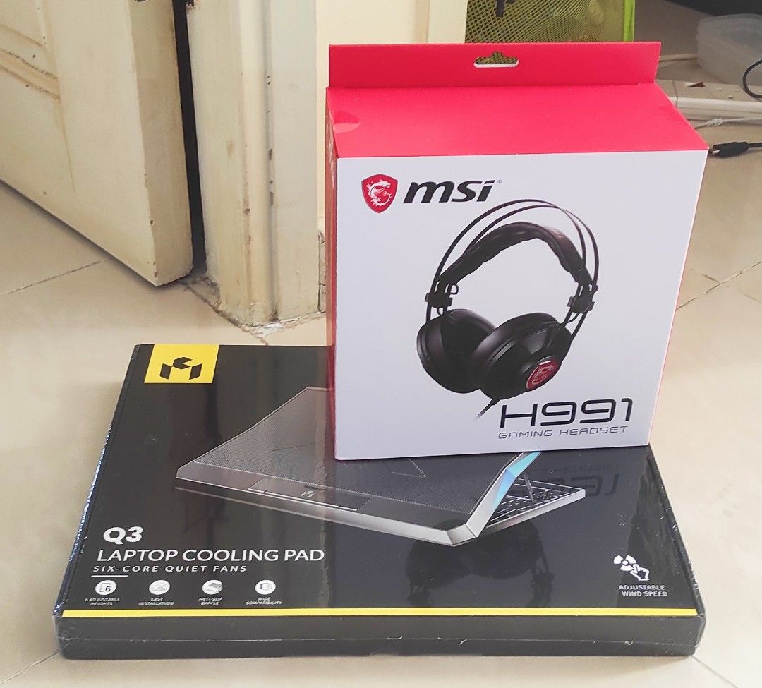 全新MSI 微星 H991 GAMING HEADSET 有線電競耳機+電腦散熱器, 音響器材, 頭戴式/罩耳式耳機 Carousell