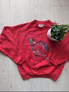 NATURE BIRD PRINT VINTAGE CREWNECK SWEATSHIRT