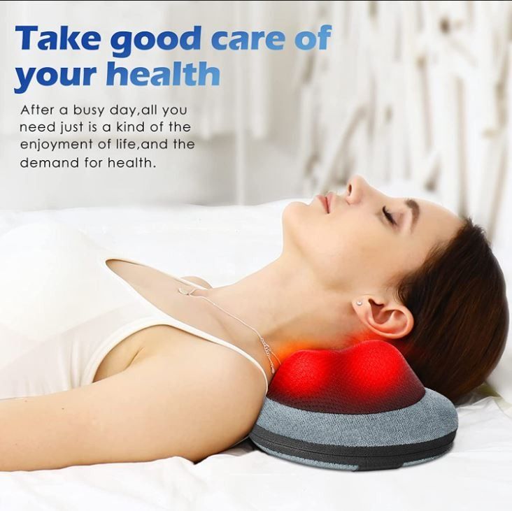 Heated Neck Massager Electric Plus Massager For Neck And Shoulder Pain  Relief Muscle Relaxation Floating 4 Head Vibrator Heating,neck massager,back  and neck massager,neck and back massager 