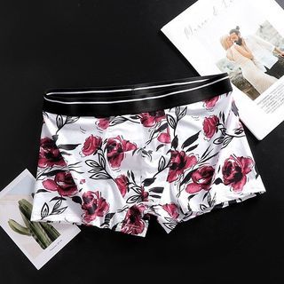 New! Ice silk "flowers" printed men's underwear - boxer / trunk (fit L)