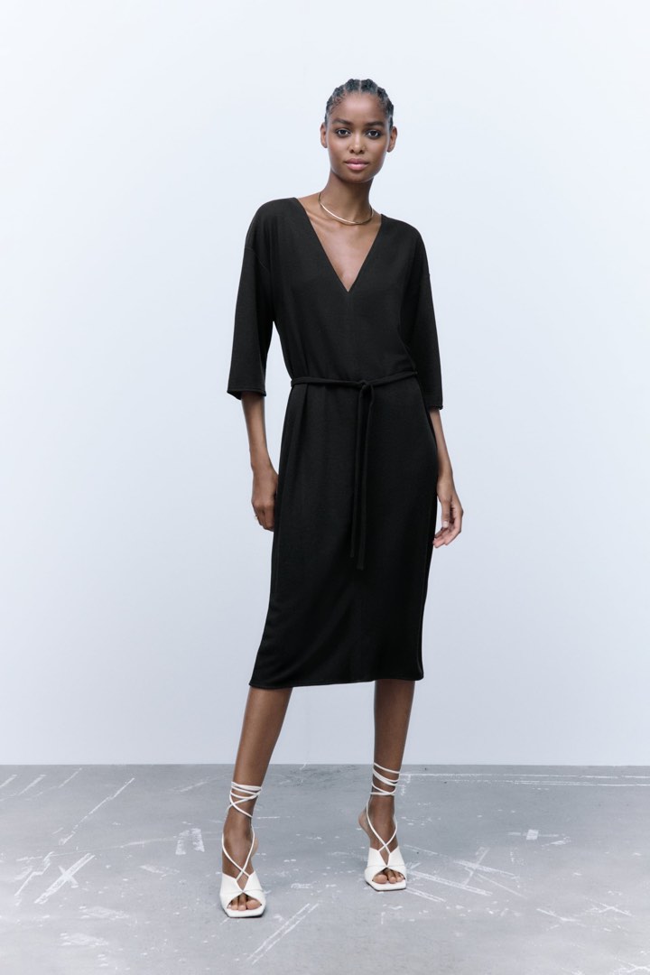 Zara midi dress with belt clearance