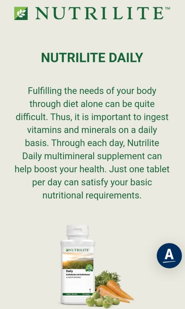Nutrilite Daily - 60 tab, Health & Nutrition, Health Supplements ...