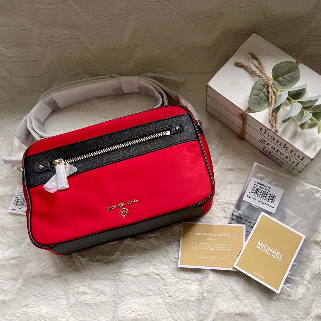 Original MK Gabardine large nylon crossbody bag, Women's Fashion, Bags