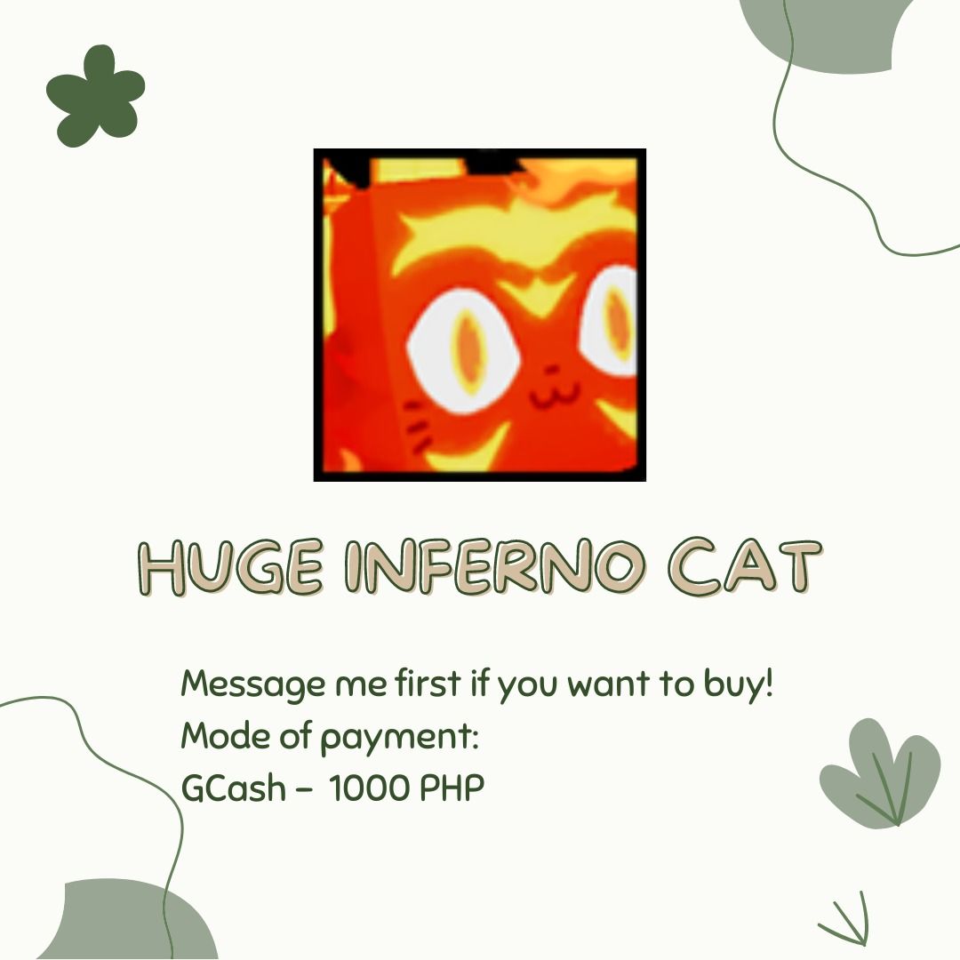 PET SIMULATOR X HUGE INFERNO CAT, Video Gaming, Video Games, Others on