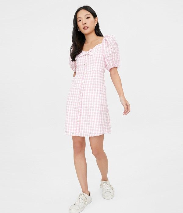 Pomelo Barbie pink gingham dress, Women's Fashion, Dresses & Sets
