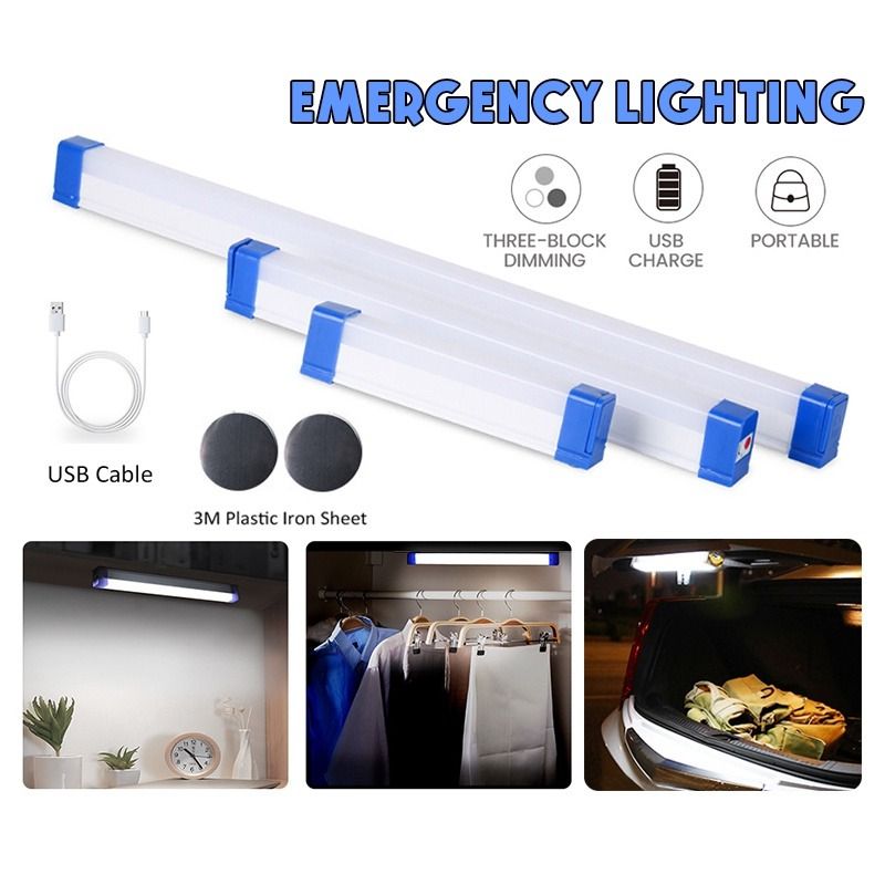 17cm-52cm Led Tube 30w/60w/80w Portable Usb Rechargeable Emergency Light  Outdoor Lighting Camping Lamp