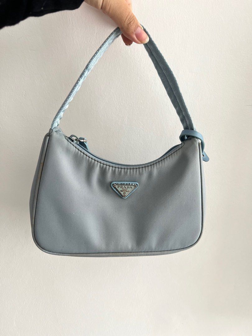 Prada nylon cheap bag baby blue