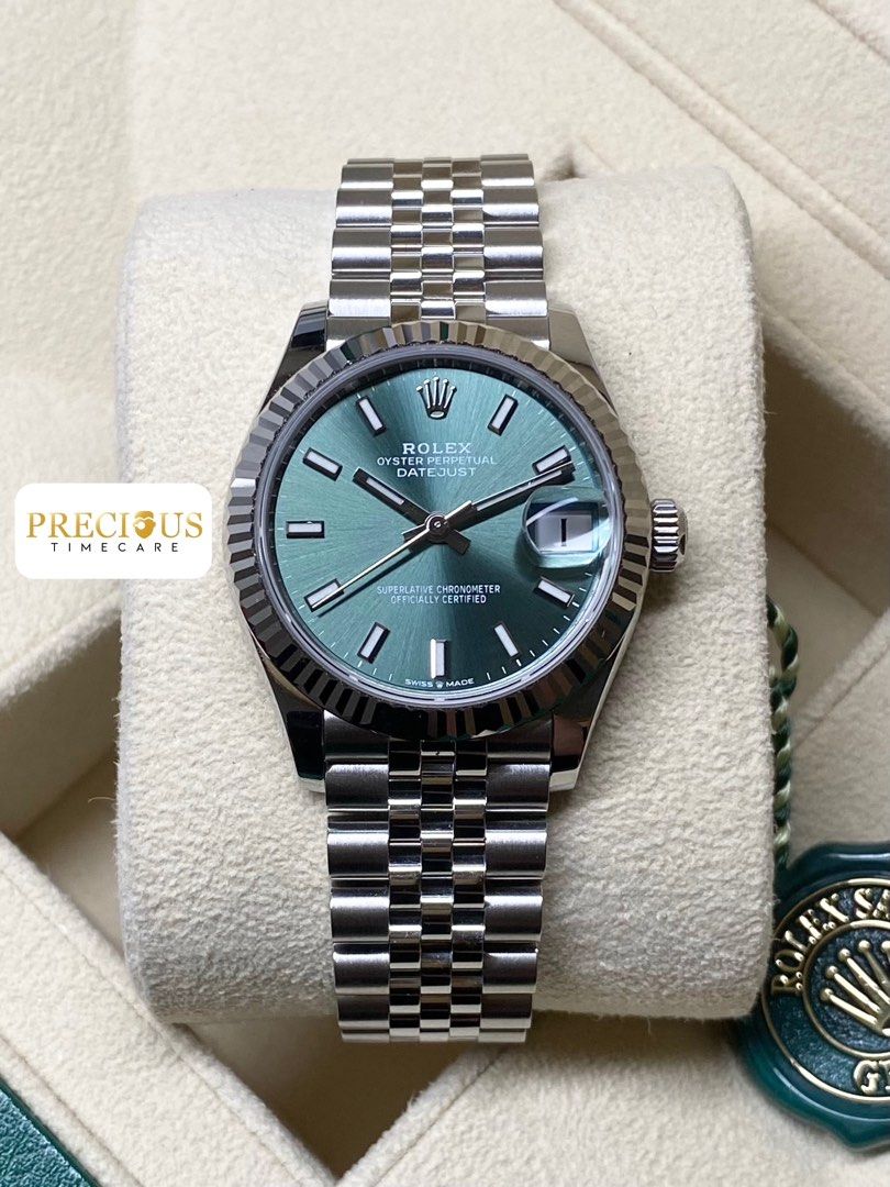 Rolex datejust 31 mint discount green