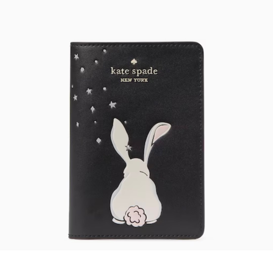 SALES Kate Spade Bunbun Bunny Passport Holder Rabbit Black, Women's