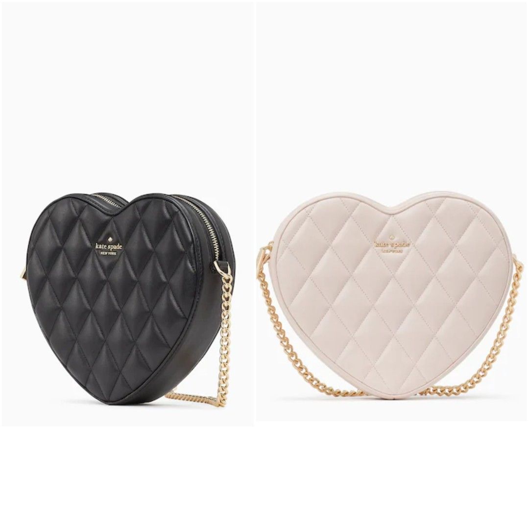 SALES Kate Spade Love Shack Quilted Heart Crossbody Purse Black/ Light  Rosebud, Women's Fashion, Bags & Wallets, Cross-body Bags on Carousell