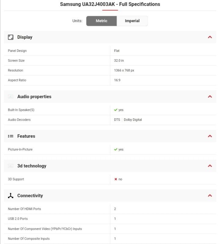 samsung 32 inch tv (Model UA32J4003AK), TV & Home Appliances, TV