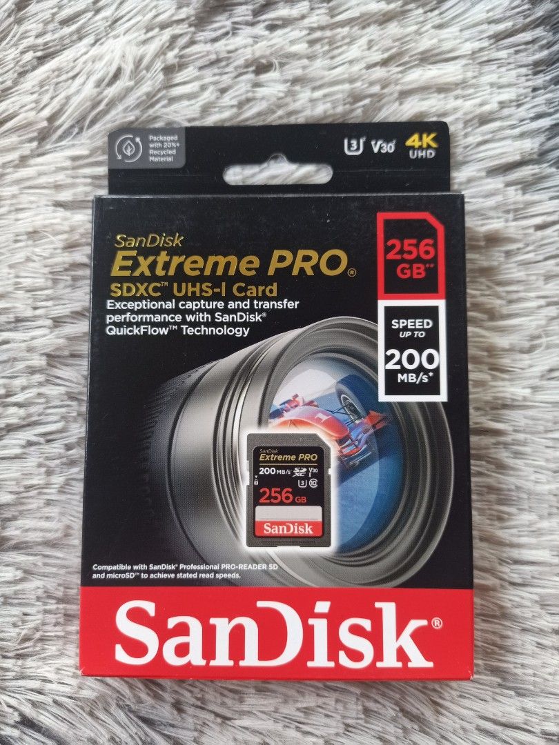 SD CARD Sandisk Extreme Pro 256gb, Mobile Phones & Gadgets, Mobile ...
