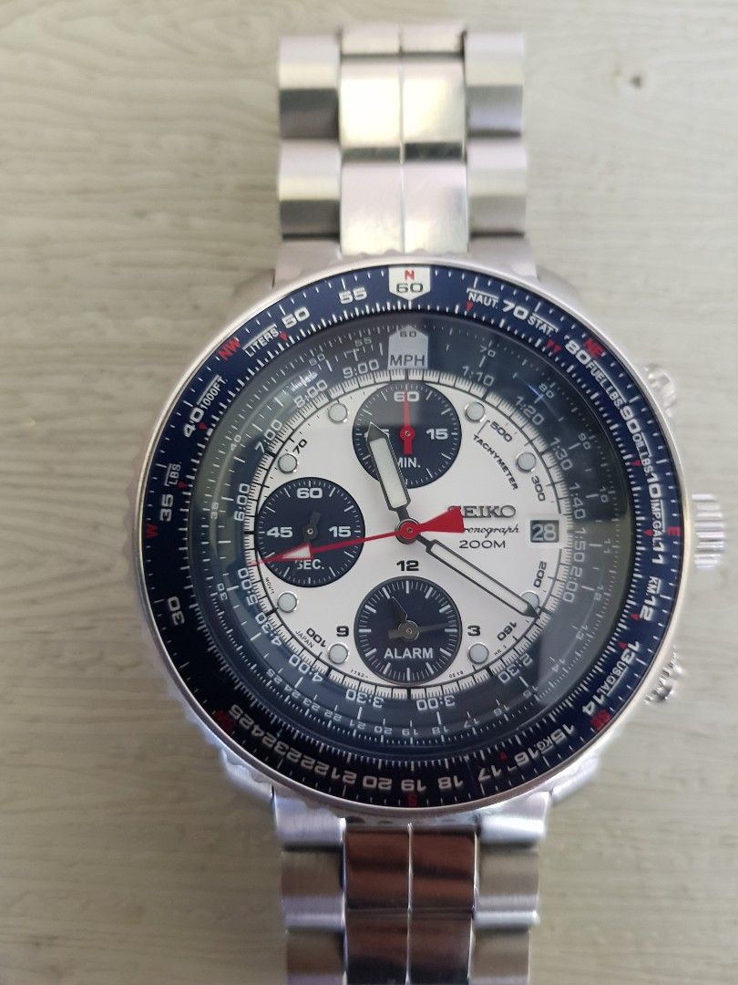 Seiko flightmaster sale blue white