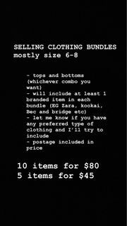 SELLING CLOTHING BUNDLES