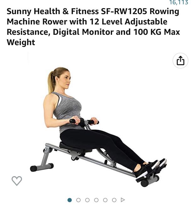Sunny Health & Fitness SF-RW1205 Roeitoestelrower met 12-traps
