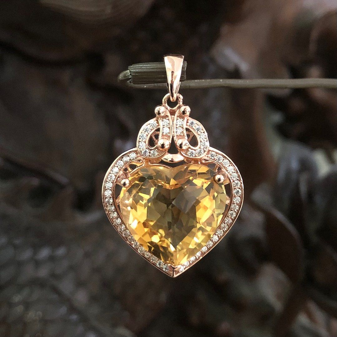 Rose gold sales citrine necklace