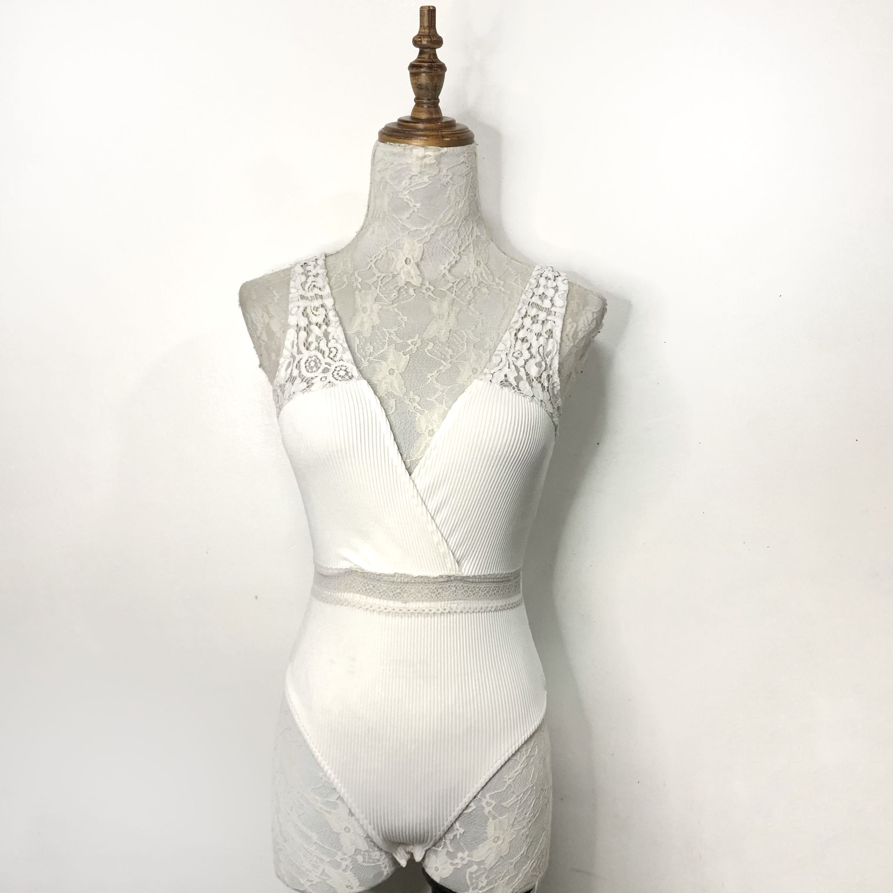 Topshop white lace bodysuit on sale