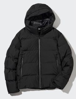 Uniqlo 防風無縫羽絨連帽外套 黑色 XL