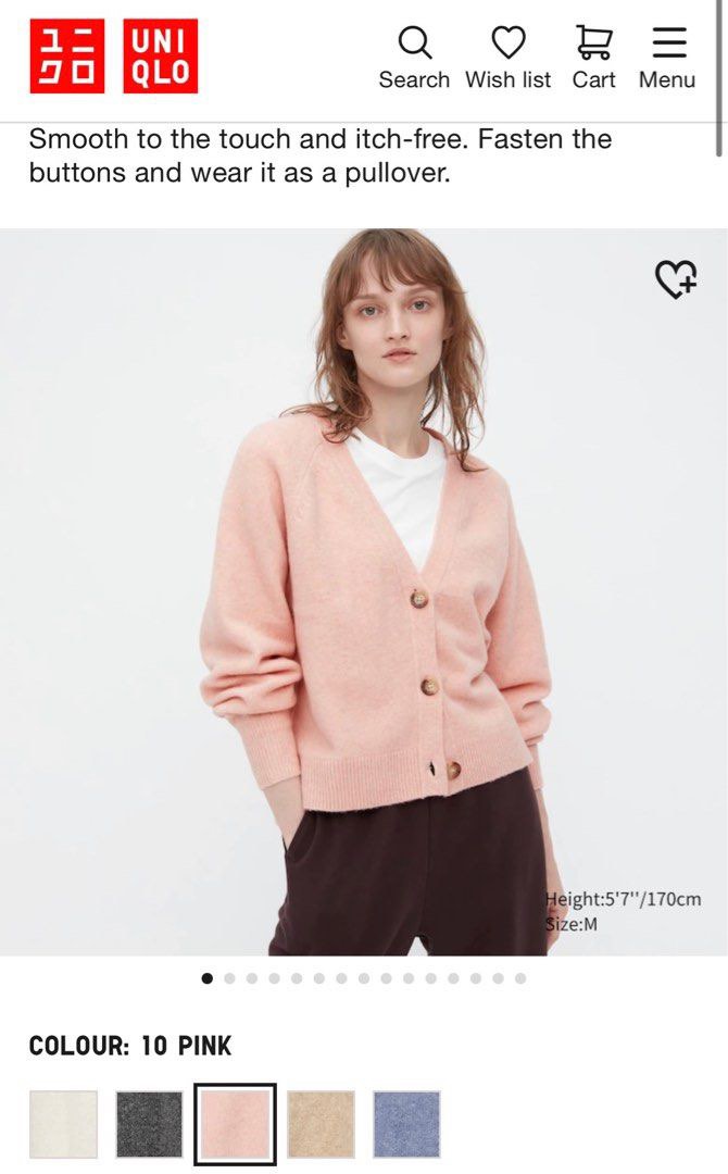 Uniqlo shop pink cardigan