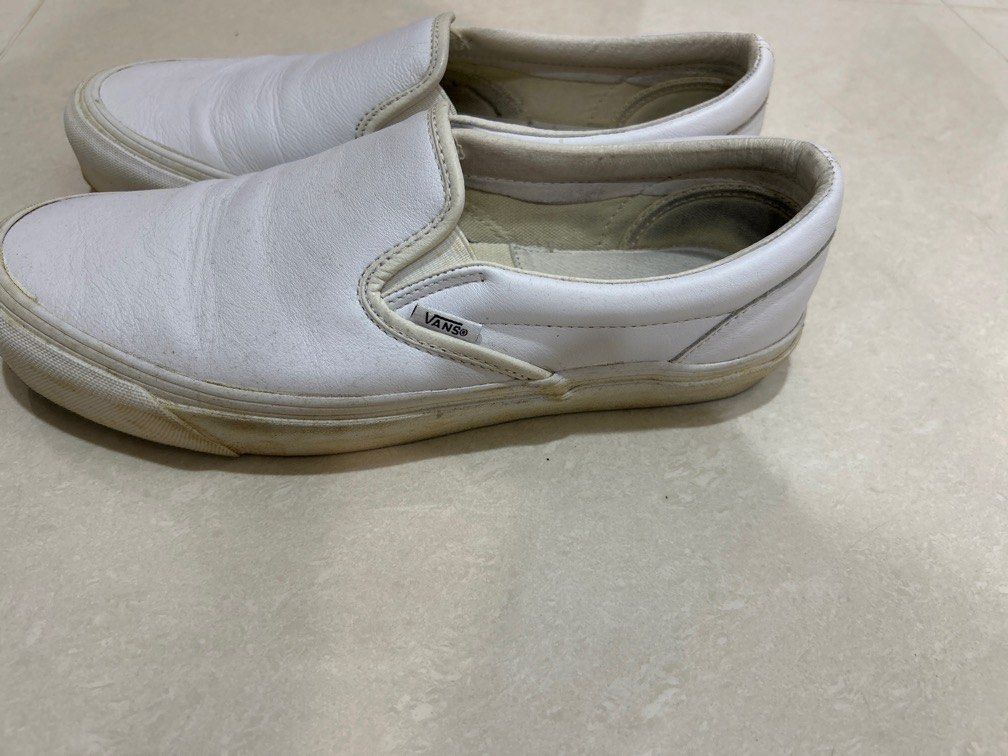 vans crocodile embossed leather slip ons