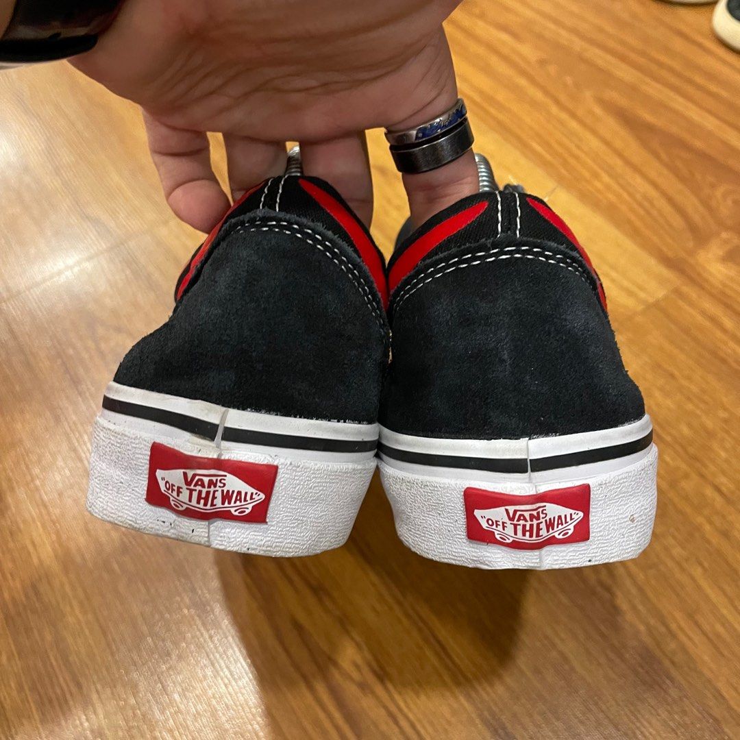 Vans black & red old skool flame trainers online