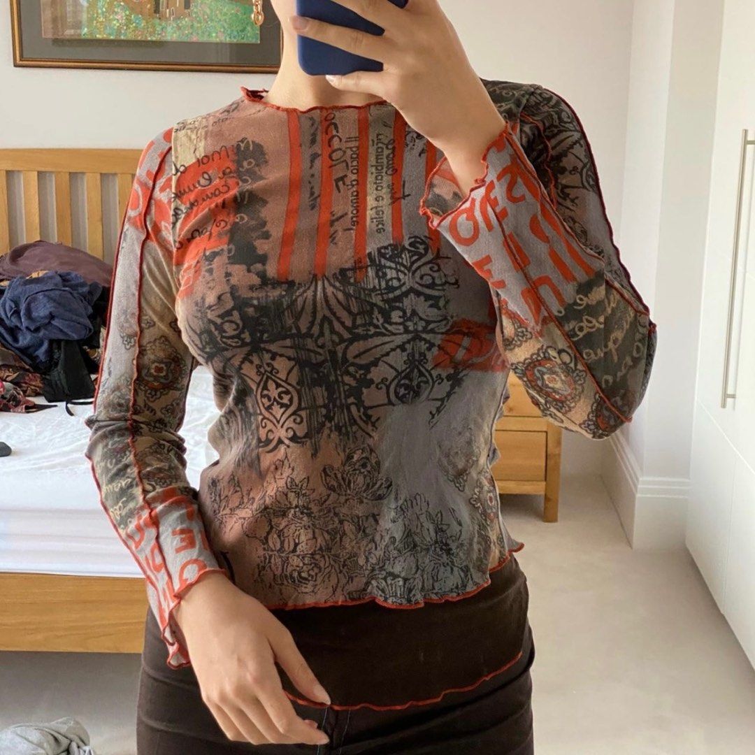 90s shop mesh top