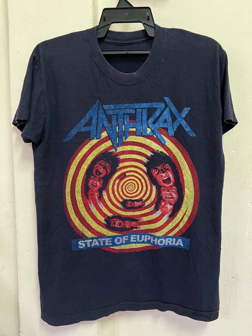 Vintage Band Anthrax State of Euphoria Tour, Men's Fashion, Tops & Sets