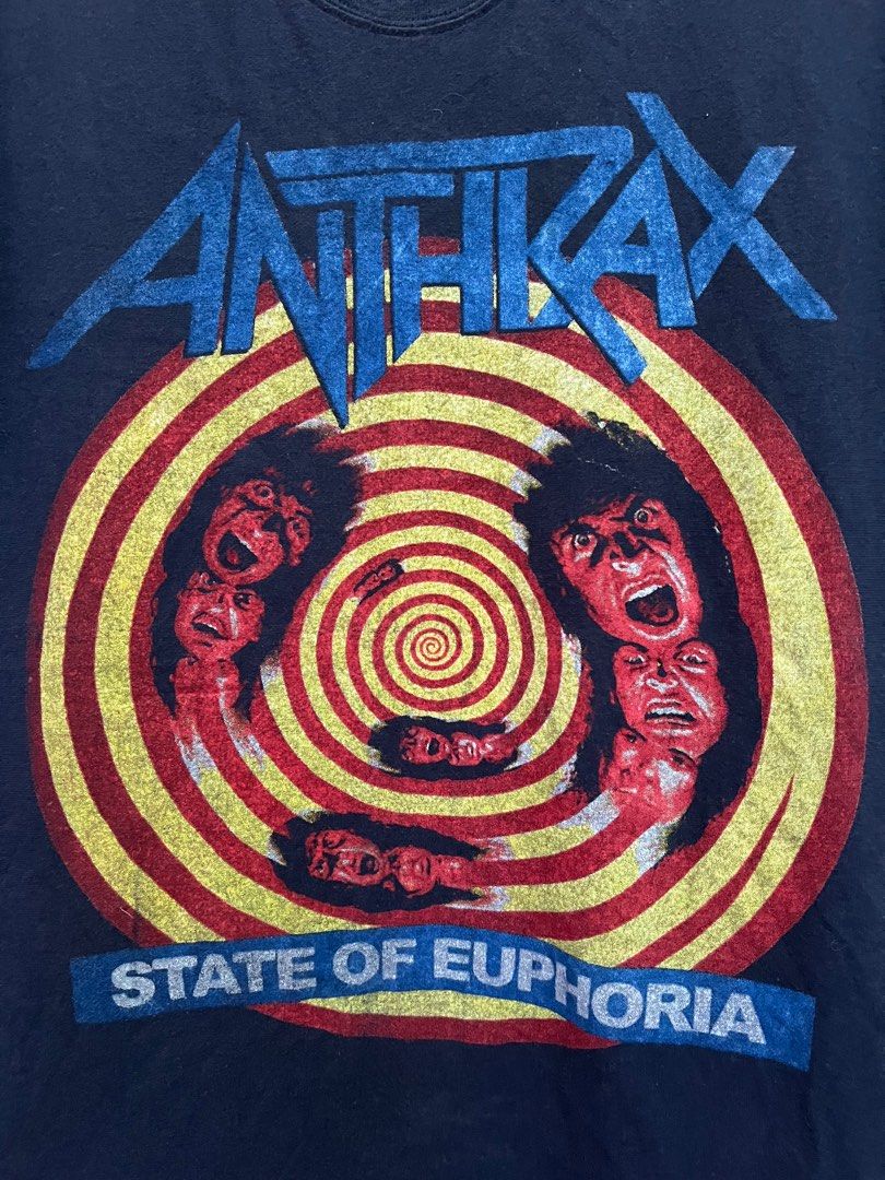 Vintage Band Anthrax State of Euphoria Tour Men #39 s Fashion Tops Sets