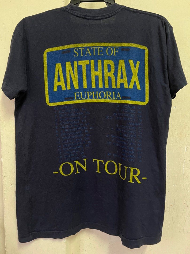 Vintage Band Anthrax State of Euphoria Tour Men #39 s Fashion Tops Sets
