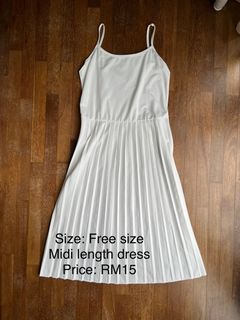 White pleated dress