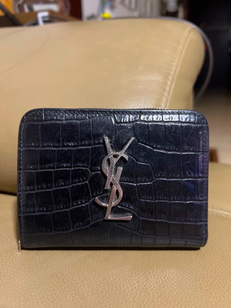 YSL croc embossed wallet, Luxury, Bags & Wallets on Carousell