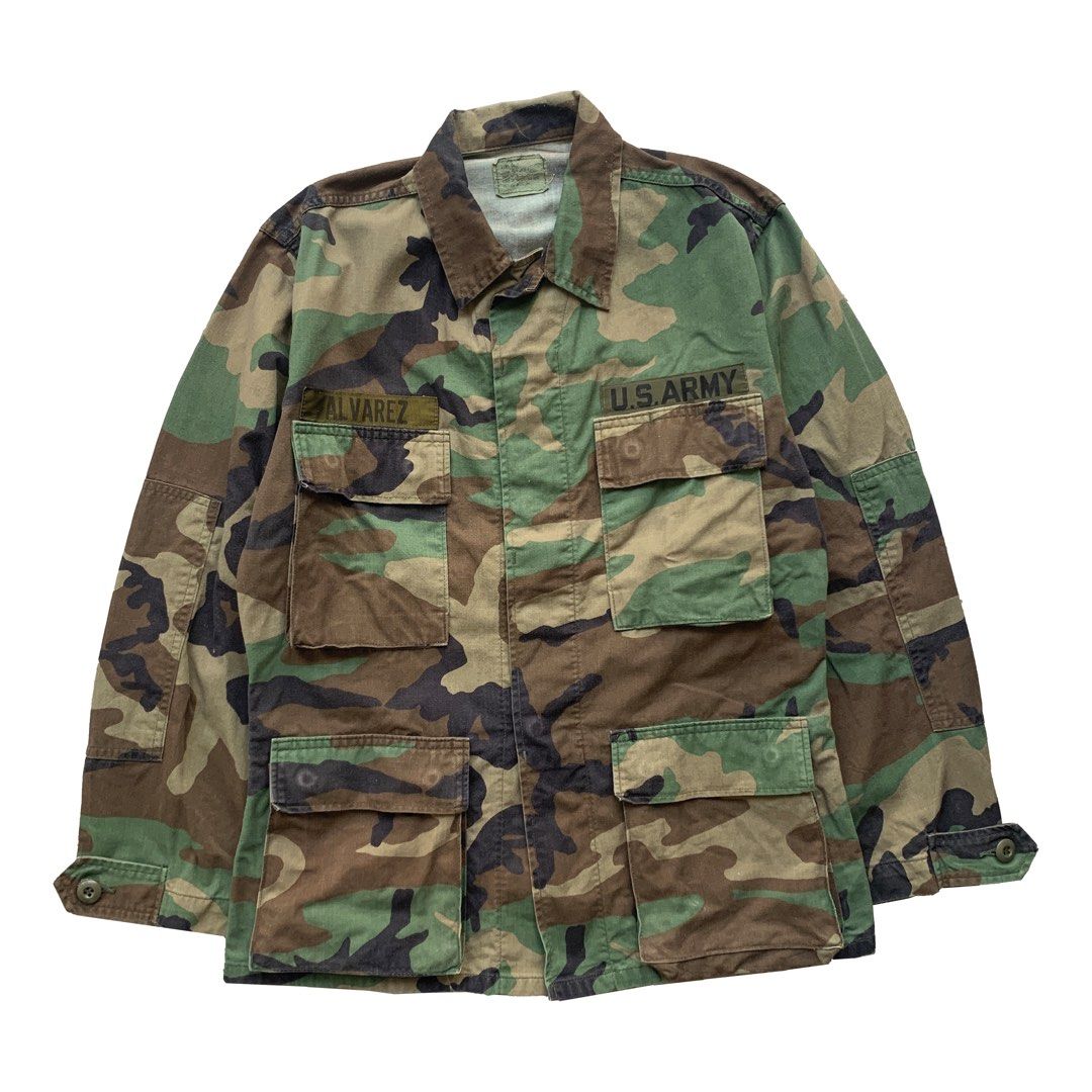 1980s US Vintage Military Fatigue Jacket Camouflage, Men's Fashion ...
