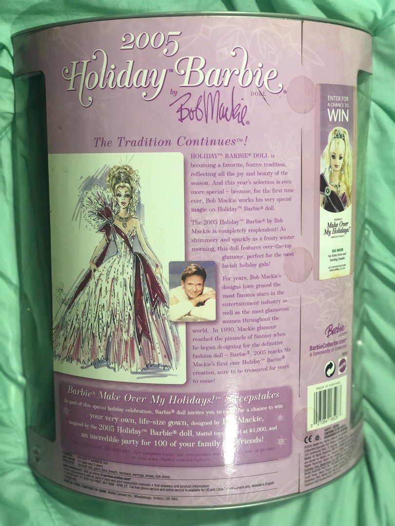 2005 Holiday Barbie by Bob Mackie, Hobbies & Toys, Toys & Games on Carousell
