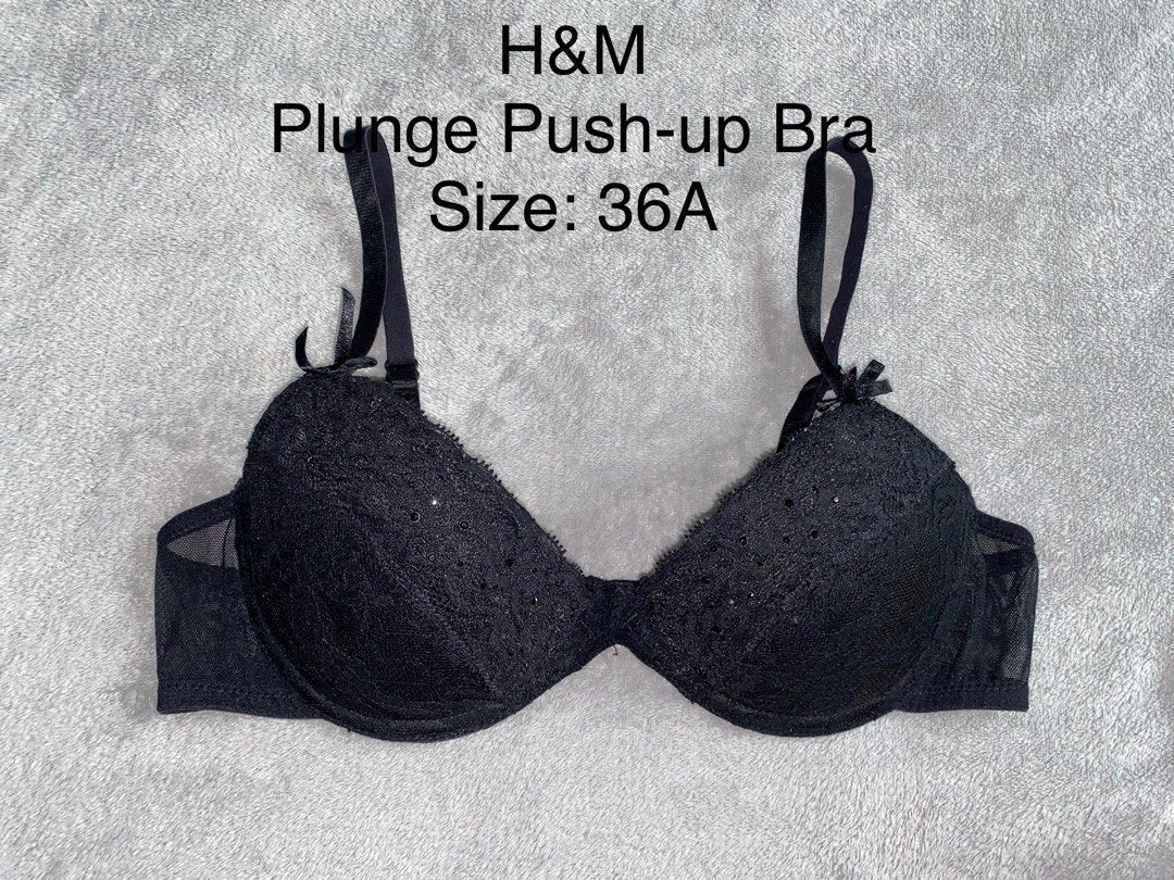 34D H&M Plunge Push-up Lace Bra, Women's Fashion, Undergarments &  Loungewear on Carousell