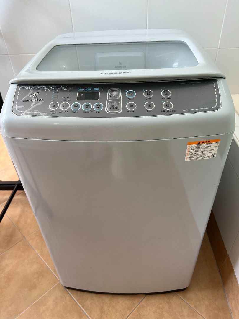 6.0kg Samsung Diamond Drum Automatic Washing Machine (Topload), TV