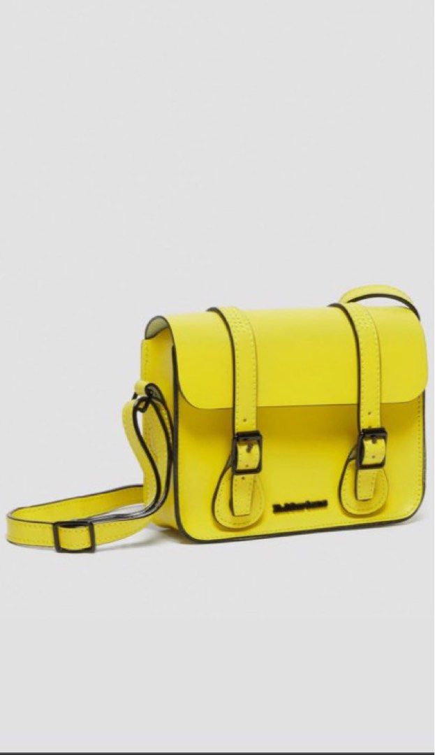 Dr. Martens 7 Satchel Sulphur Yellow Smooth Leather Crossbody Bag