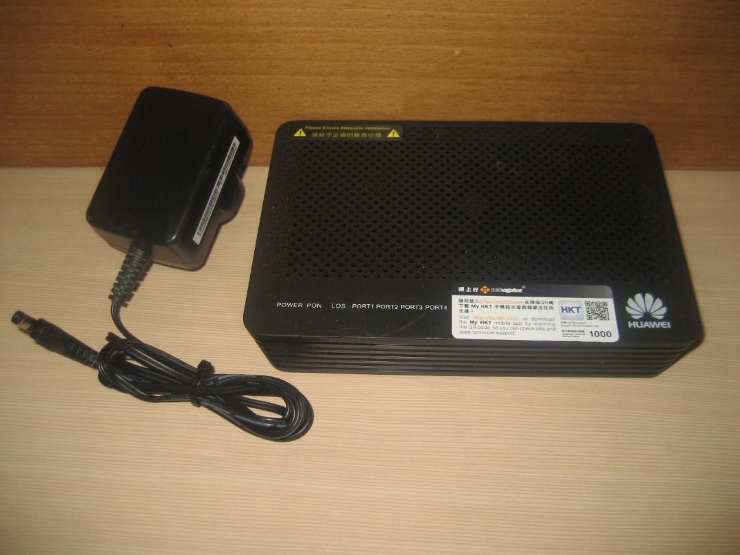 🌟🌟🌟 💯%原裝 HUAWEI 華為 EchoLife HG8040H5 光纖 Modem Router 連 原裝火牛 💥 適合還機 HKT ...