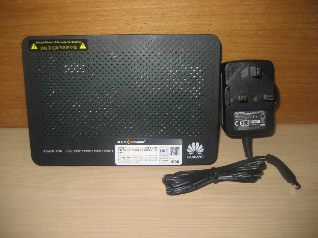 🌟🌟🌟 💯%原裝 HUAWEI 華為 EchoLife HG8040H5 光纖 Modem Router 連 原裝火牛 💥 適合還機 HKT ...