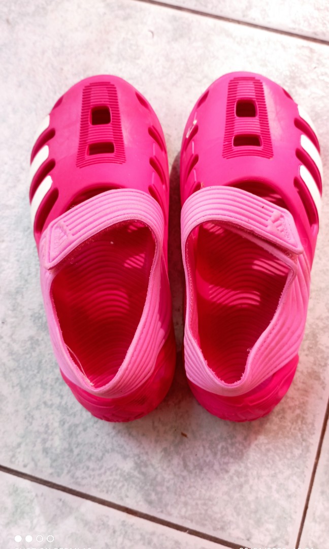 ADIDAS crocs shoes in hot pink, Babies & Kids, Babies & Kids Fashion on  Carousell