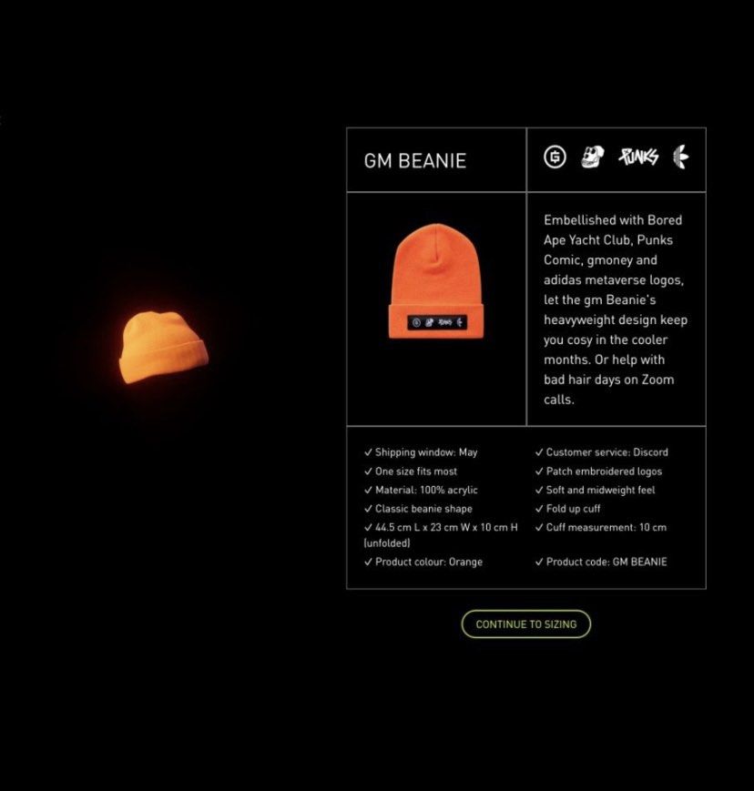 BNIB Adidas Into the Metaverse NFT Tracksuit and Beanie, Men's Fashion