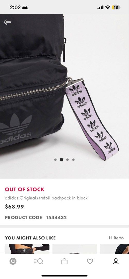 adidas originals trefoil backpack in black